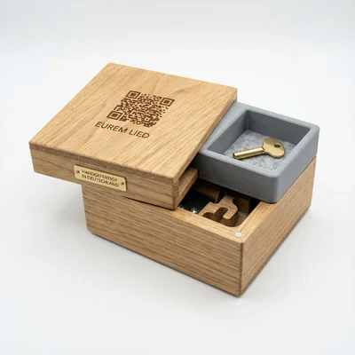 Mini-Musikbox mit QR-Song und CNC-Klangkammer