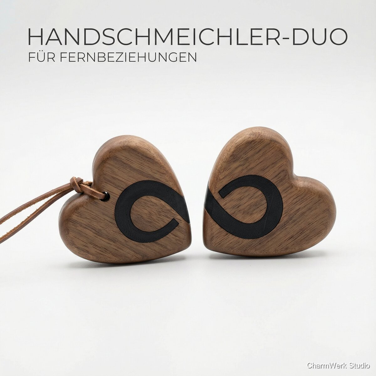 Handschmeichler-Duo: Holzherz mit 3D-Inlay
