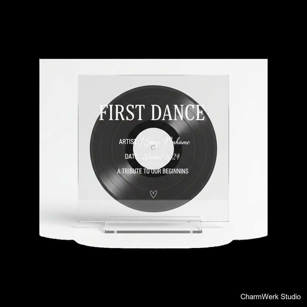 „First Dance“ Schallplatten-Cover aus Acryl graviert