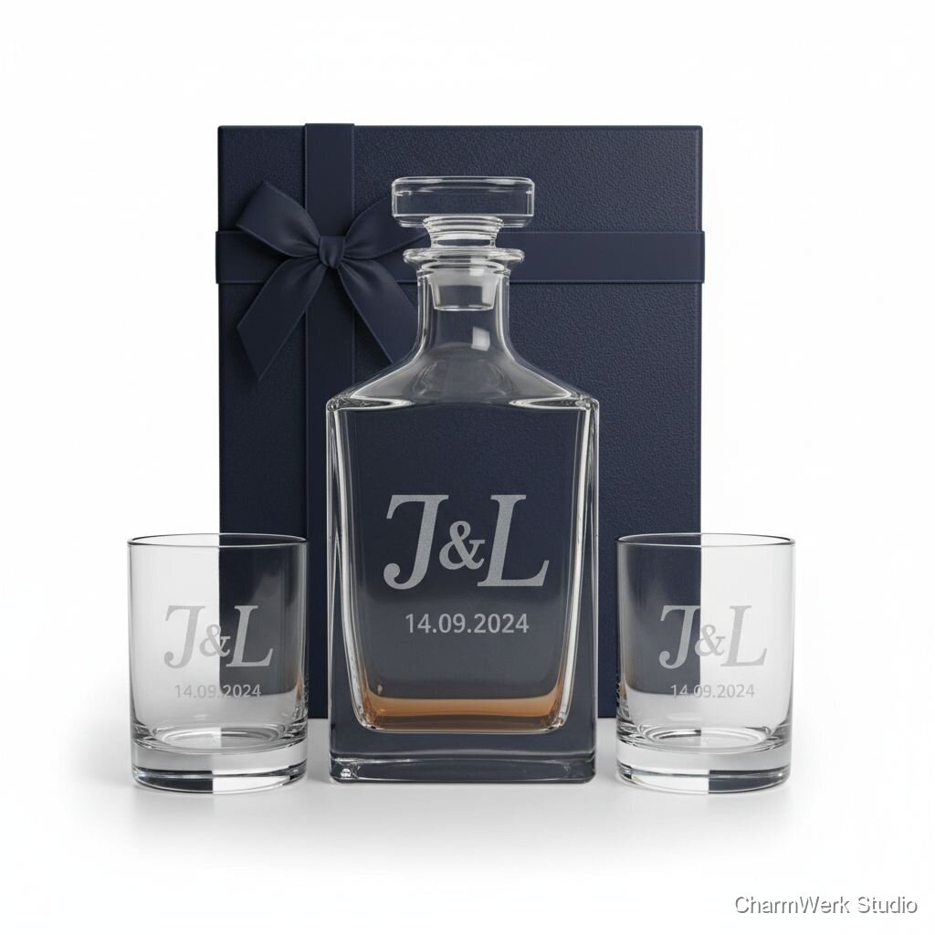 Graviertes Whisky/Spirituosen-Set mit Monogramm