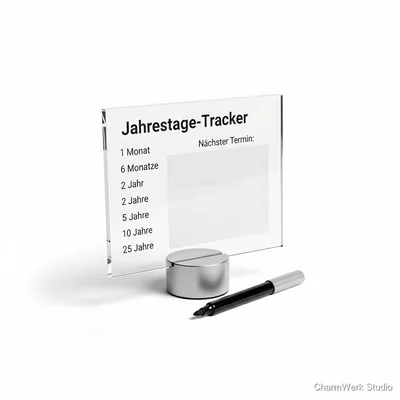 Acryl-„Jahrestage“-Tracker mit gravierten Meilensteinen