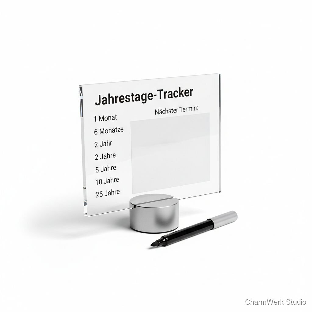 Acryl-„Jahrestage“-Tracker mit gravierten Meilensteinen
