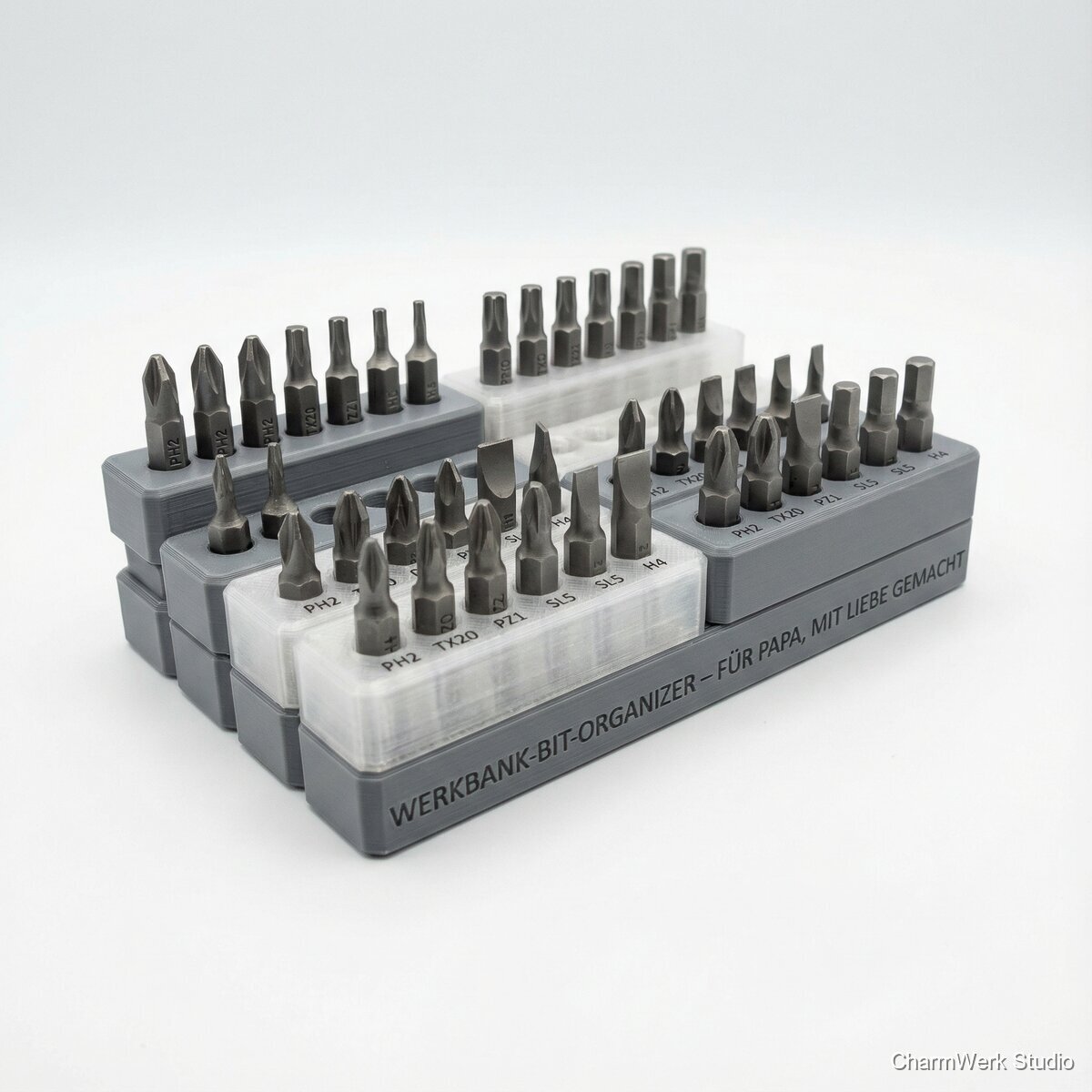 Werkbank-Bit-Organizer als Steckmodul-System