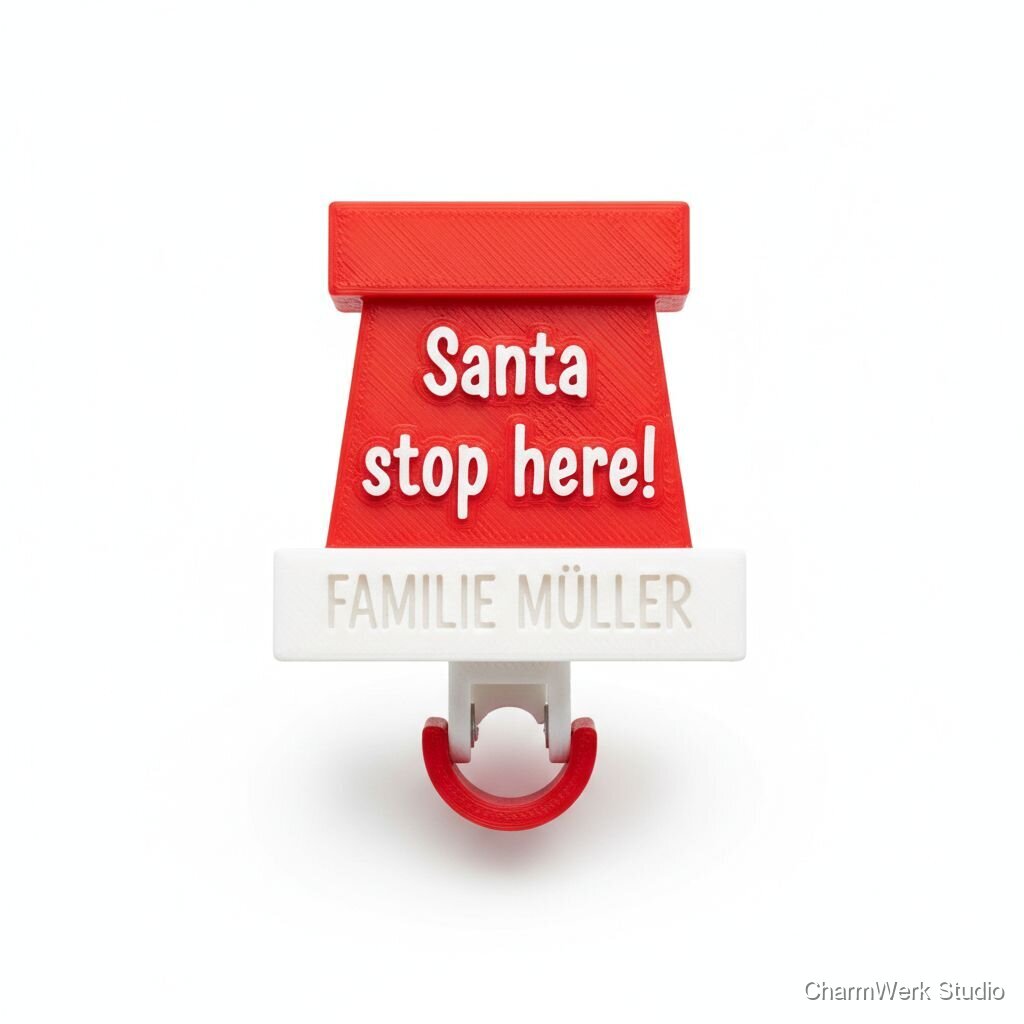 Personalisierte „Santa Stop Here“-Fensterklemme