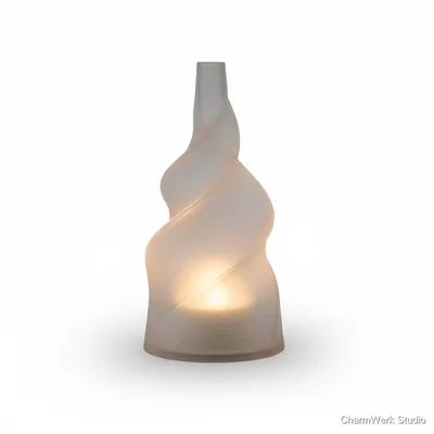 „Polarlicht“-Windlicht mit Wellenstruktur (LED geeignet)