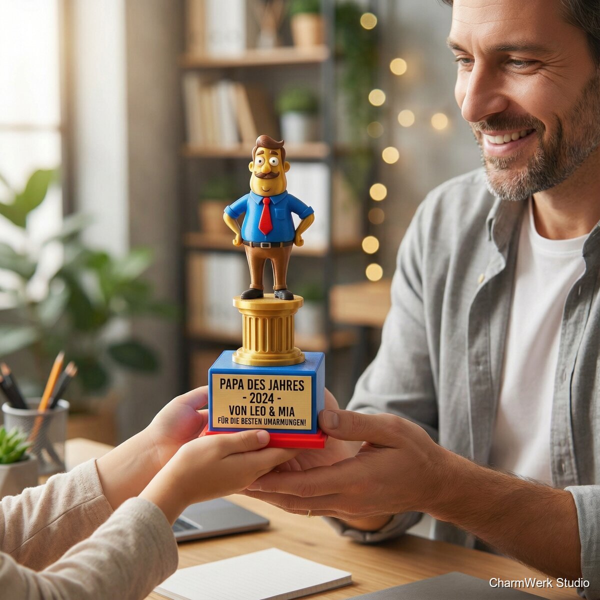 Mini-Trophäe „Papa des Jahres“ als Desk-Award - Lifestyle