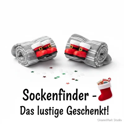 „Sockenfinder“-Clips als Weihnachtsmann-Stiefel