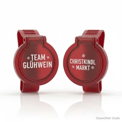 Christkindlmarkt-Becherhalter für Glühweinbecher (Gürtelclip)
