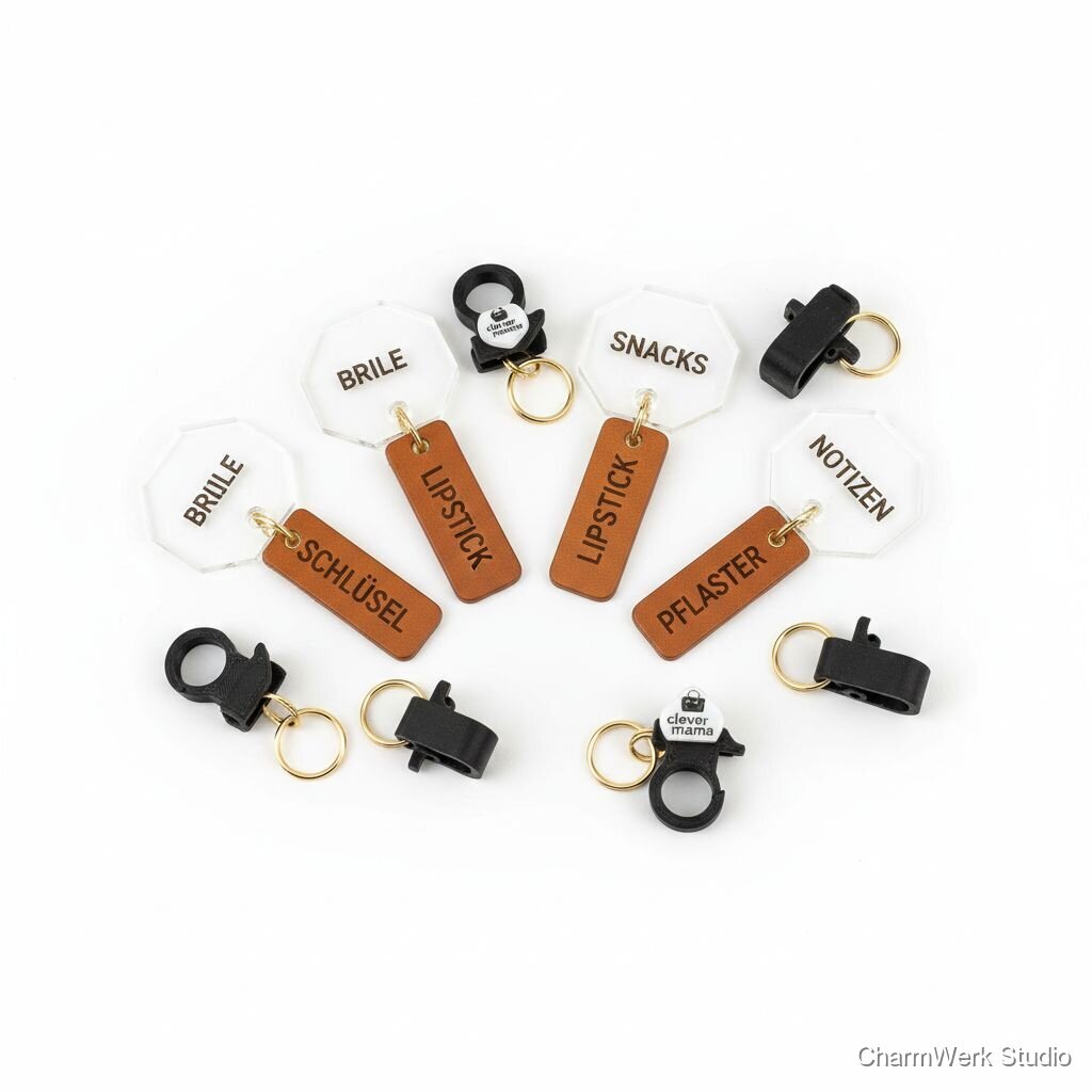 Personalisierte Handtaschen-Organizer-Labels im Set