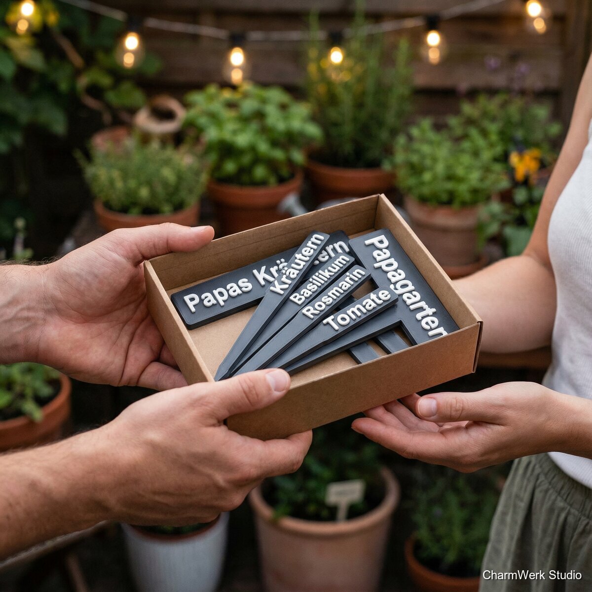 Garten-Schilder-Set als Stecksystem mit Papas Kräutern - Lifestyle