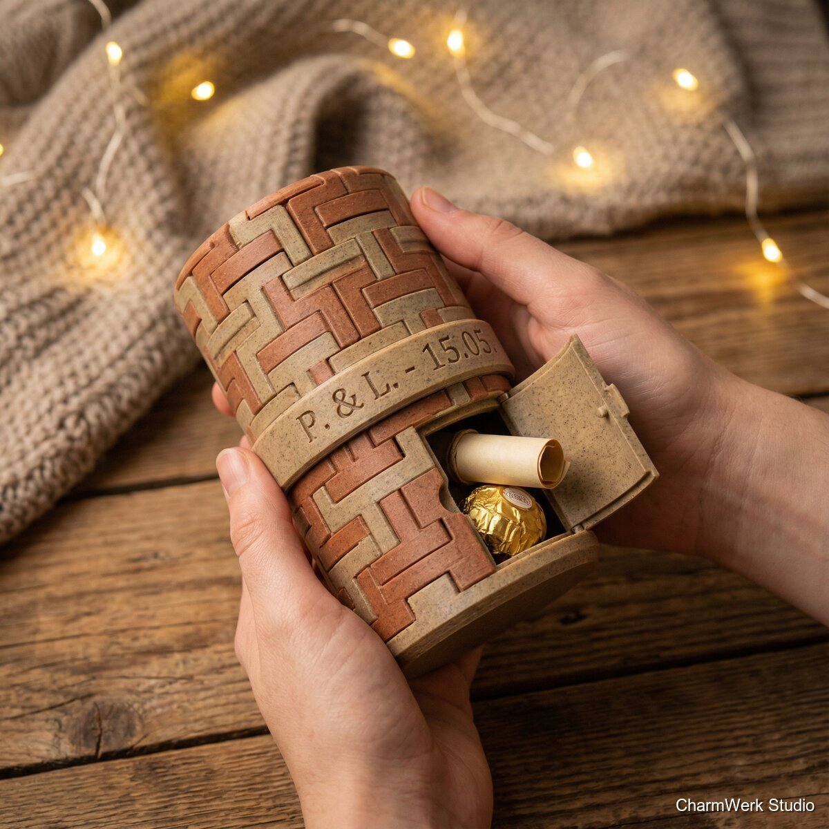 Puzzle-Box „Papa’s Geheimfach“ mit personalisiertem Code - Lifestyle