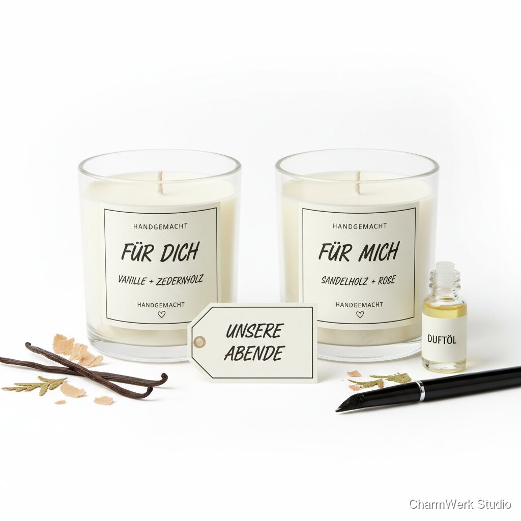 Kerzen-Paar im Glas mit persönlichem Duftmix