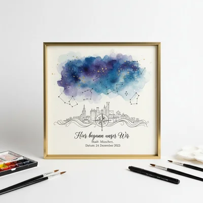 Handgezeichnete „Sternkarte“ eurer Nacht