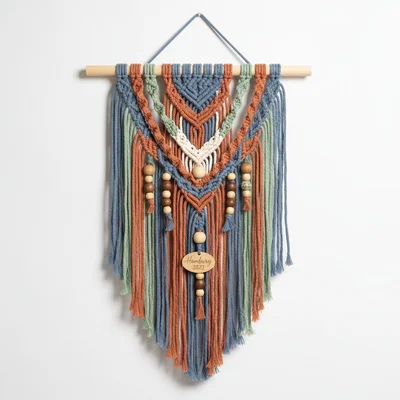 Makramee-Wandanhänger mit persönlichem Farbschema