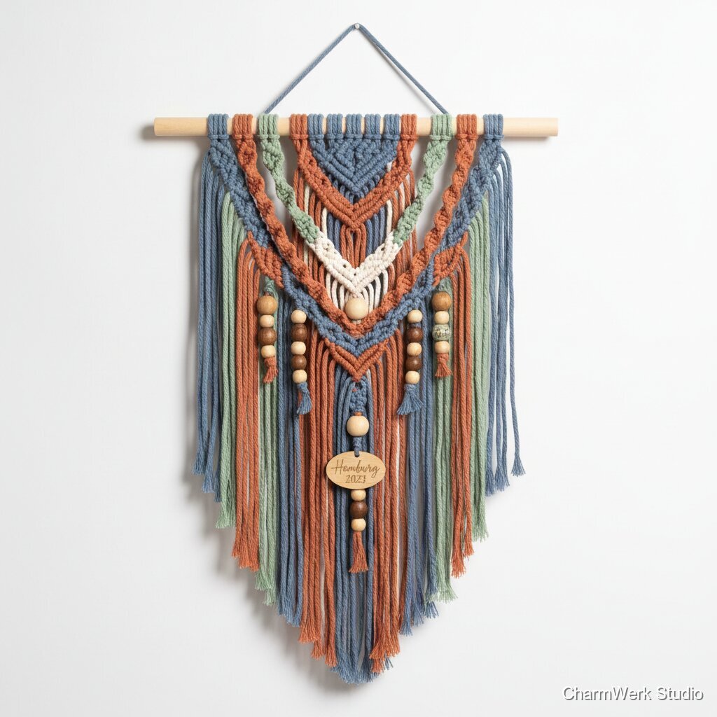 Makramee-Wandanhänger mit persönlichem Farbschema