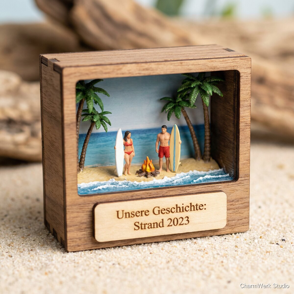 3D-gedruckte „Memory Lane“-Mini-Diorama-Box - Detailansicht