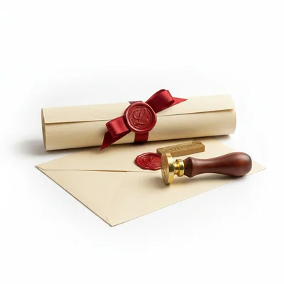 Handgebundener Liebesbrief im Wachs-Siegel-Set