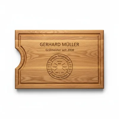 CNC-gefrästes Grillmeister-Schneidebrett mit Saftrille