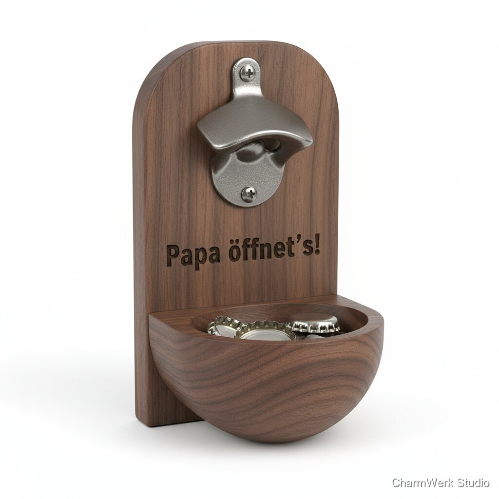 Flaschenöffner-Station mit Kronkorken-Fangschale