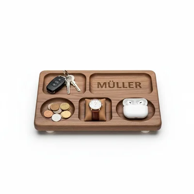 CNC-gefräste Schlüsselablage mit „Pocket Dump“-Mulden