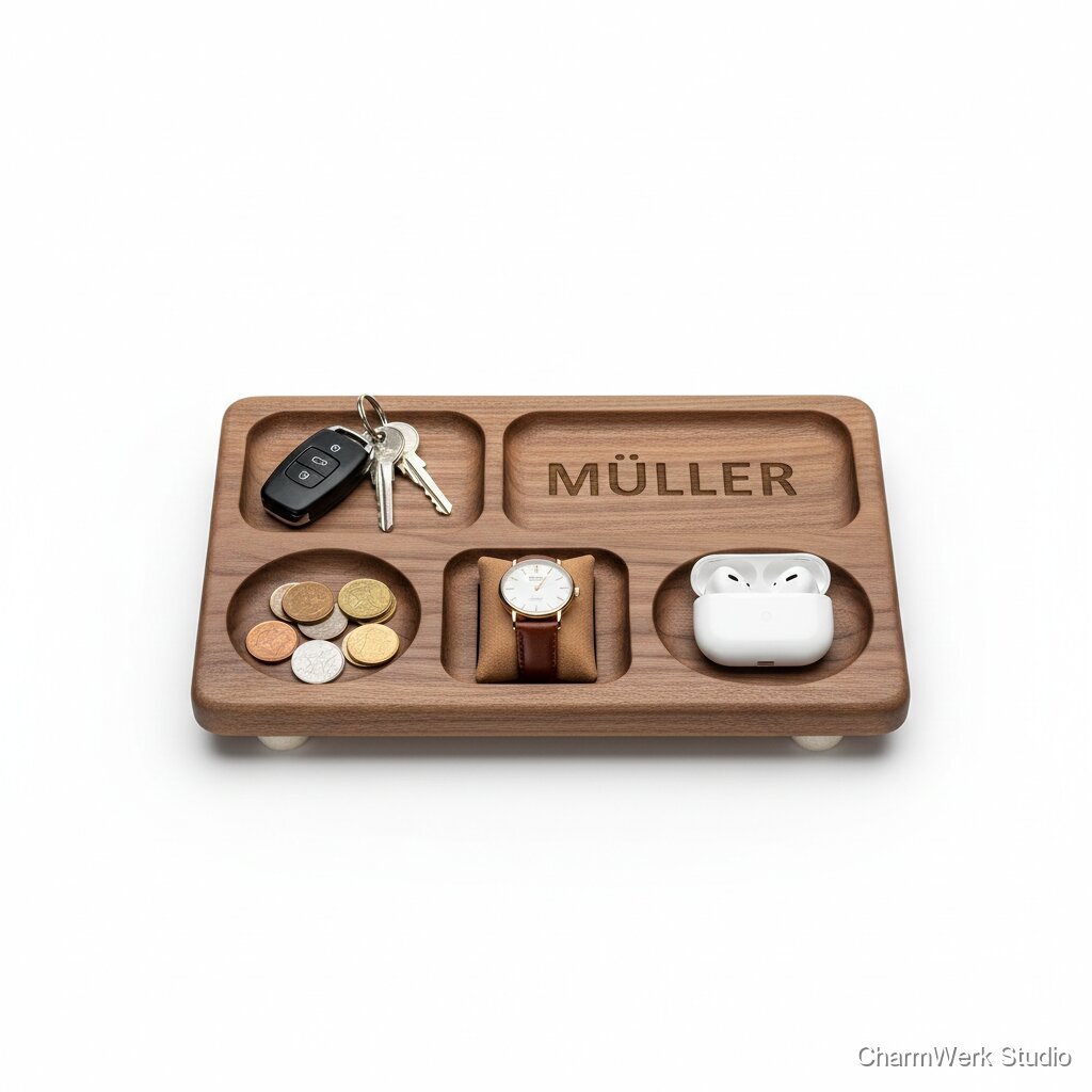 CNC-gefräste Schlüsselablage mit „Pocket Dump“-Mulden