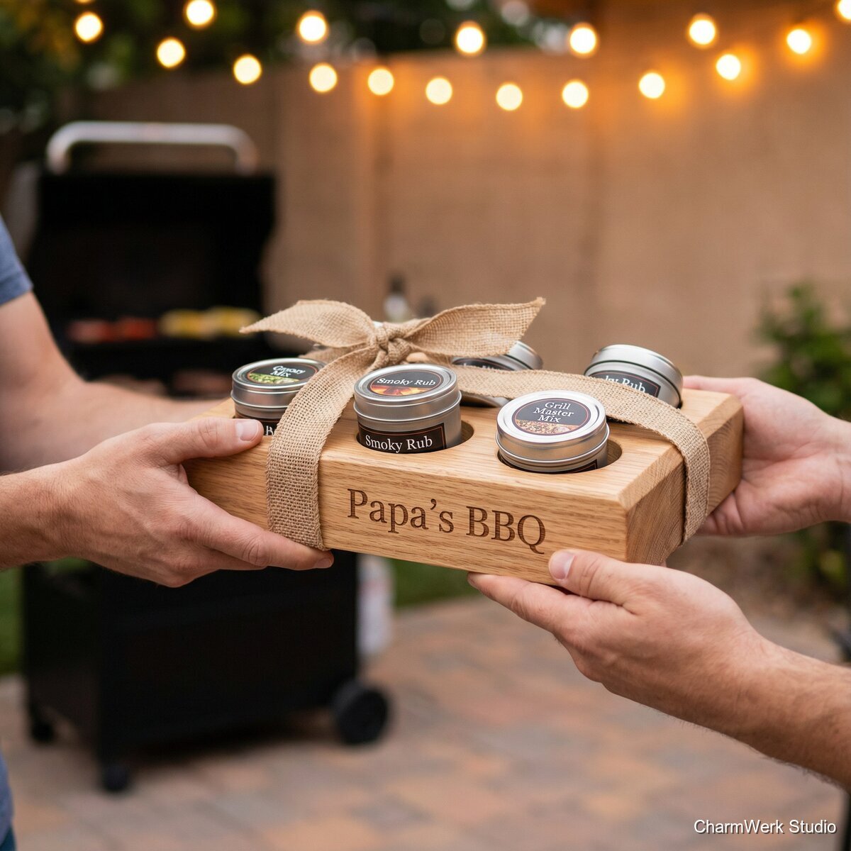 „Papa’s BBQ“-Gewürzregal mit schrägen Reihenschlitzen - Lifestyle