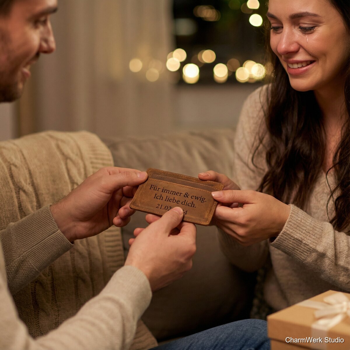 Leder-Portemonnaiekarte mit Liebesbotschaft - Lifestyle