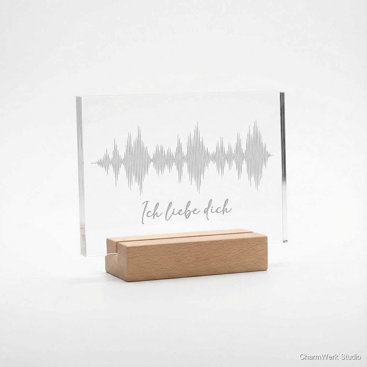 Acryl-„Soundwave“-Aufsteller mit Liebesbotschaft