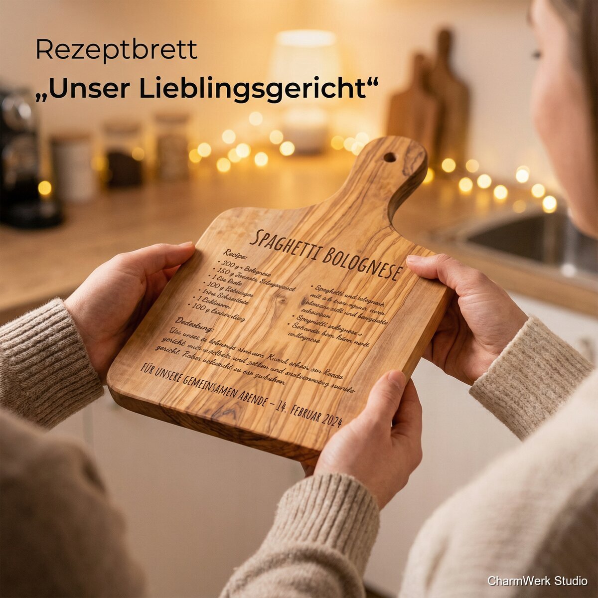 Rezeptbrett „Unser Lieblingsgericht“ mit Widmung - Lifestyle