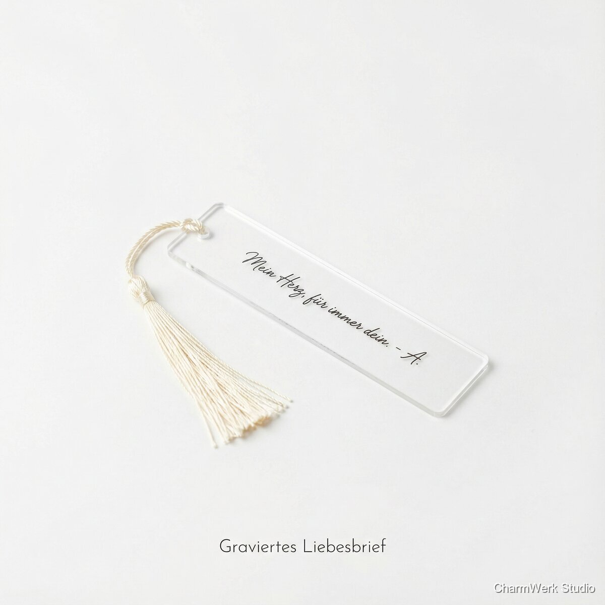 „Graviertes Liebesbrief“-Bookmark aus Acryl
