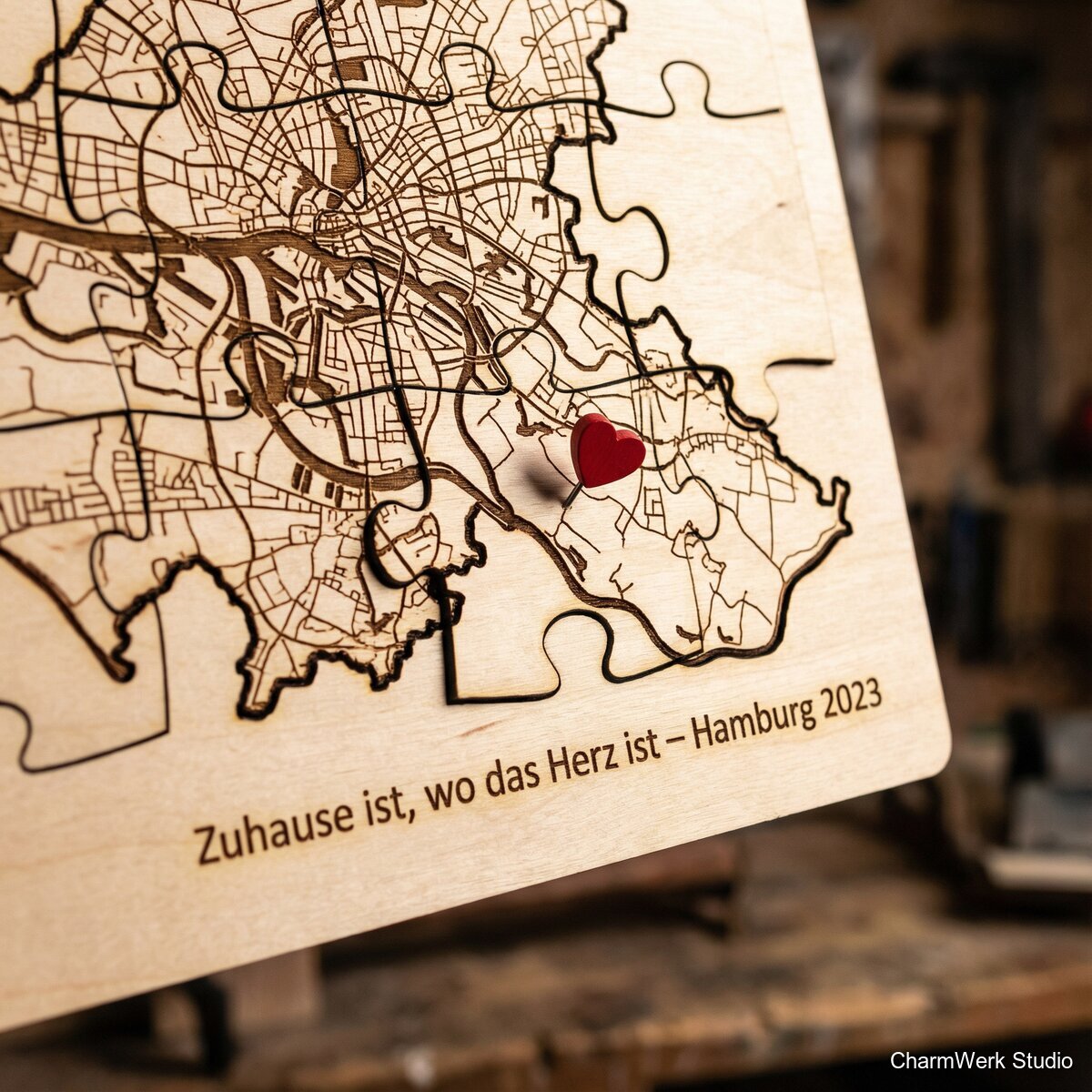 „Puzzle-Map“ eurer Lieblingsstadt als Wandbild - Detailansicht
