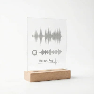 Acryl-„Song Code“-Aufsteller mit Herzlinie