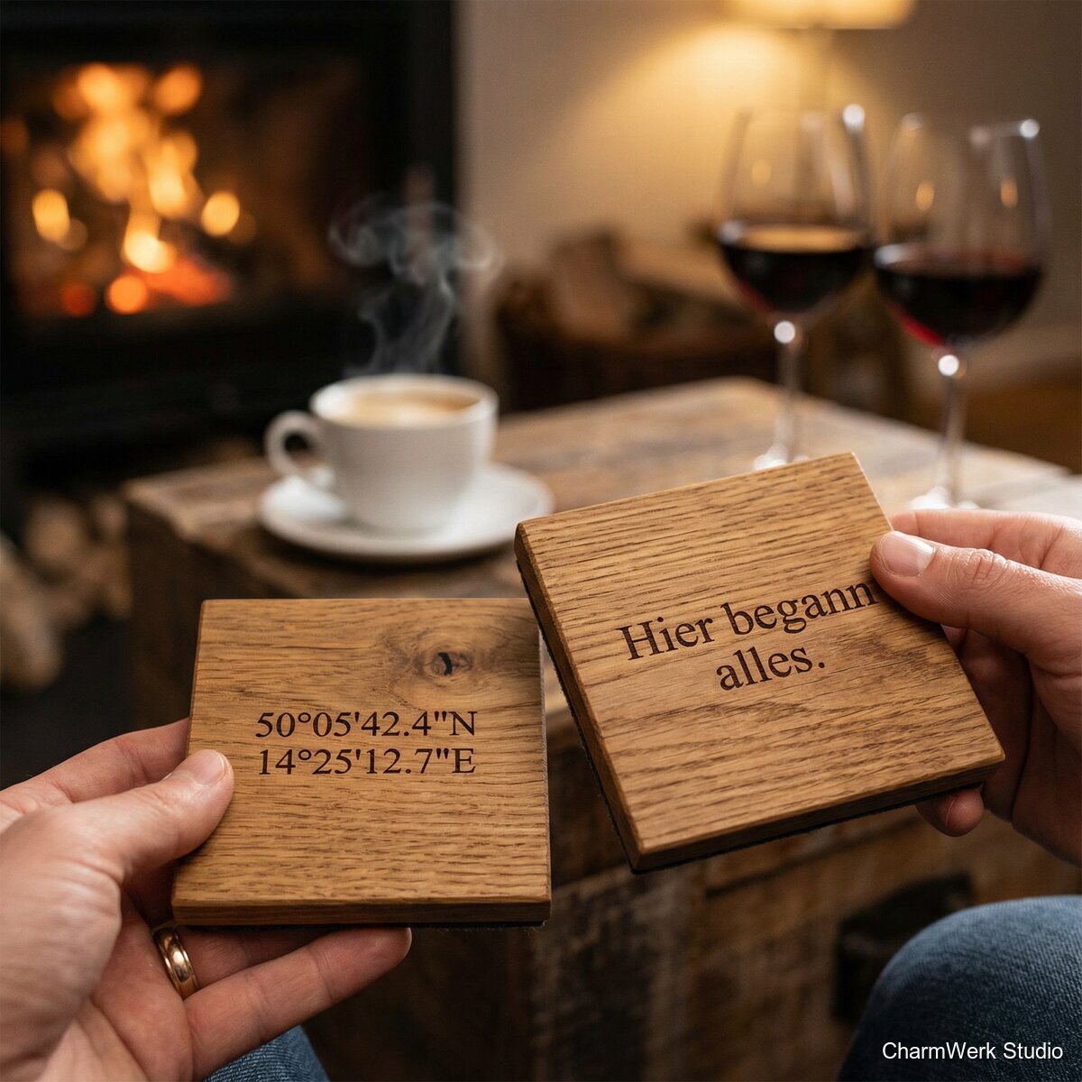 Untersetzer-Paar mit Koordinaten eures Ortes - Lifestyle
