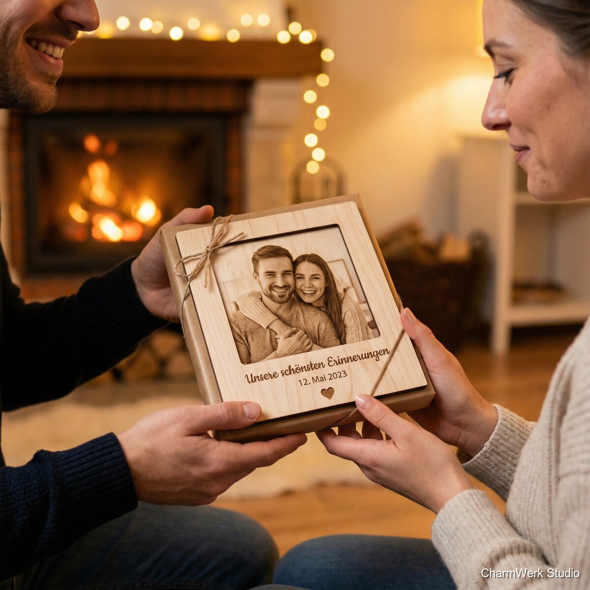 Fotogravur-Holzbild im Polaroid-Rahmenlook - Lifestyle