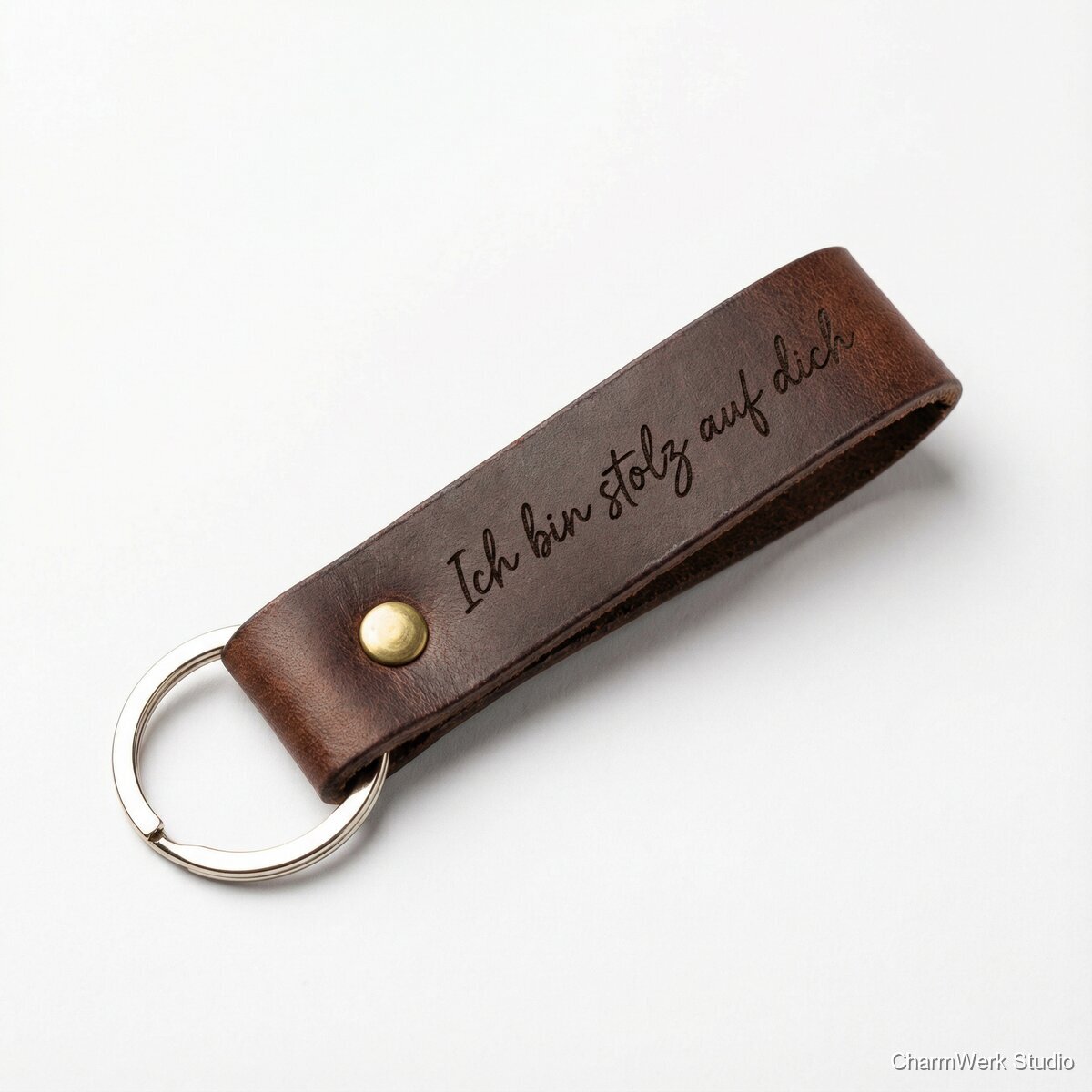 Leder-Schlüsselanhänger mit Handschriftgravur