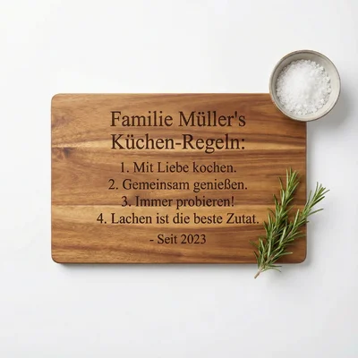 Schneidebrett mit Rezept- oder Familiengravur