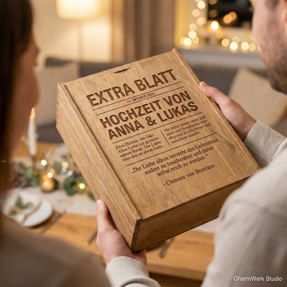 Weinkisten-Deckel mit Anlass-Story als Gravur - Lifestyle