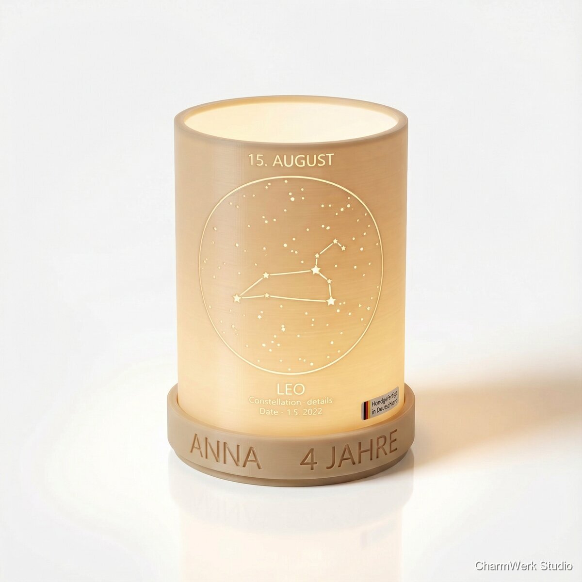 Personalisierte Sternbild-Lampe mit Namensring