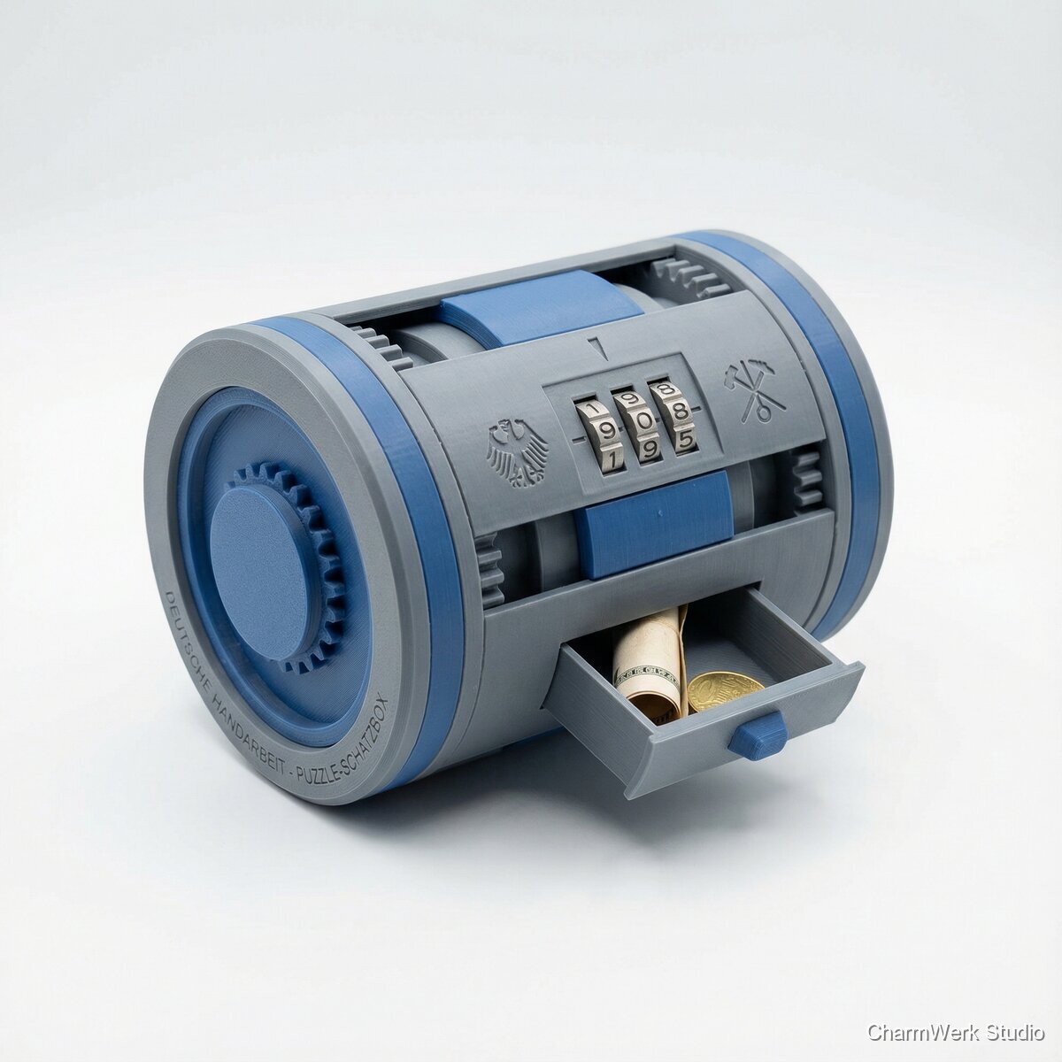 Puzzle-Schatzbox mit Geheimfach und Code