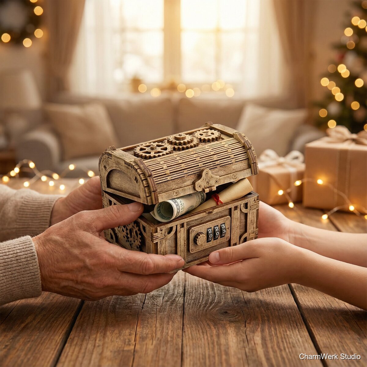 Puzzle-Schatzbox mit Geheimfach und Code - Lifestyle