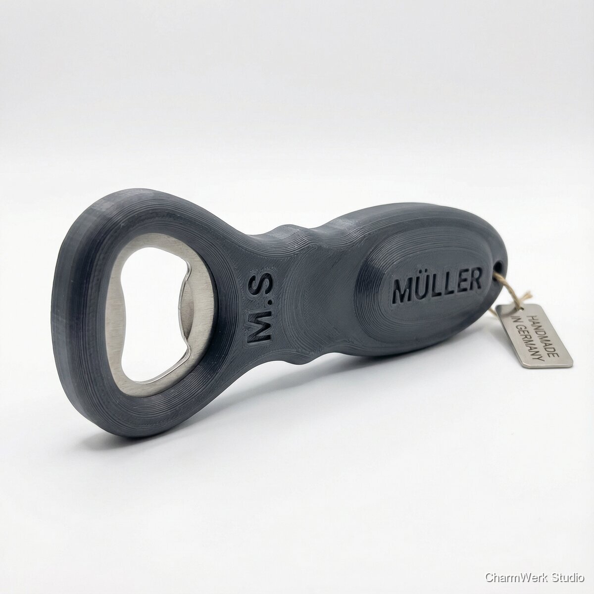 Personalisierter Flaschenöffner mit Fingergriff