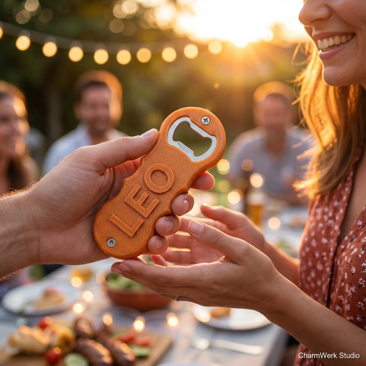 Personalisierter Flaschenöffner mit Fingergriff - Lifestyle