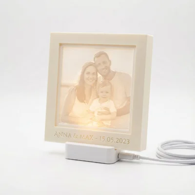 Lithophane-Fotorahmen als Nachtlicht