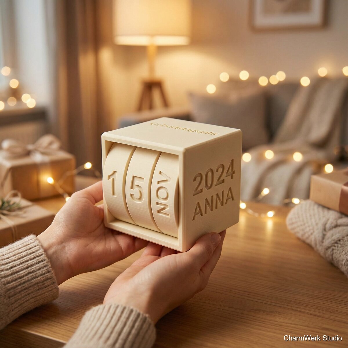 „Geburtstagsjahr“-Kalenderwürfel als Deko - Lifestyle