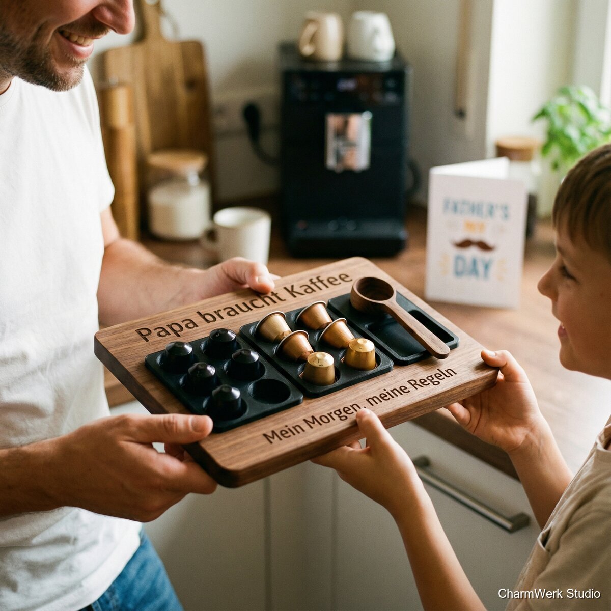 Kaffeebar-Ministation „Papa braucht Kaffee“ - Lifestyle
