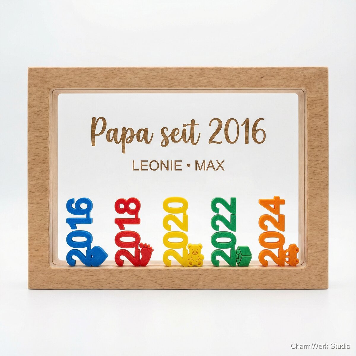 Familien-„Erinnerungsrahmen“ mit 3D-Jahreszahlen