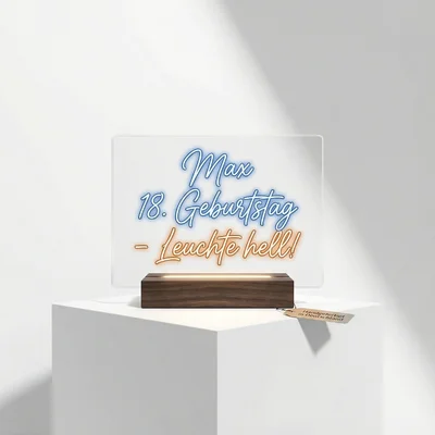 Acryl-Lichtaufsteller „Dein Name in Neon-Look“