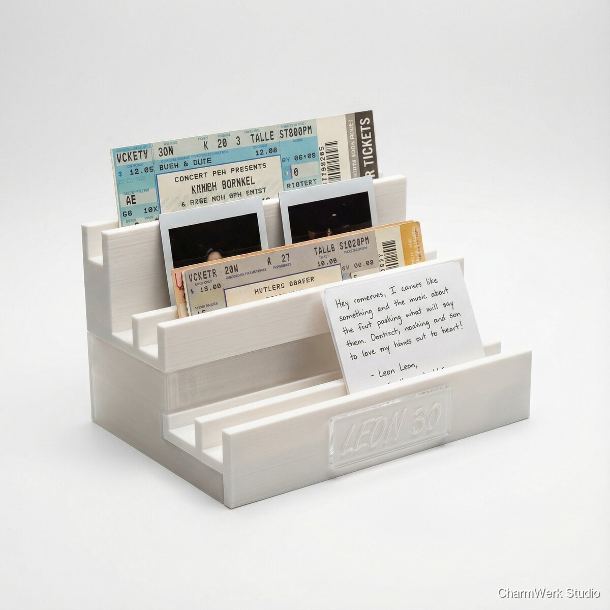 3D-gedrucktes „Erinnerungs-Display“ für Tickets & Fotos
