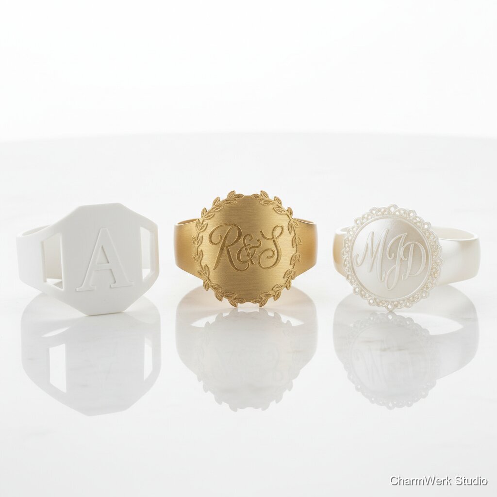 Serviettenringe mit Monogramm für die Festtafel