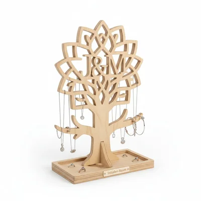 CNC-gefräster Schmuckständer „Initialen-Baum“